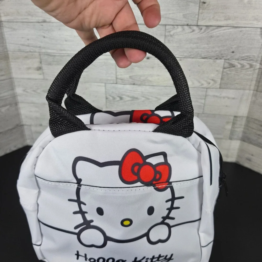 Hello Kitty Insulated Lunch Bag White Red Bow Sanrio Tote Cooler Handbag